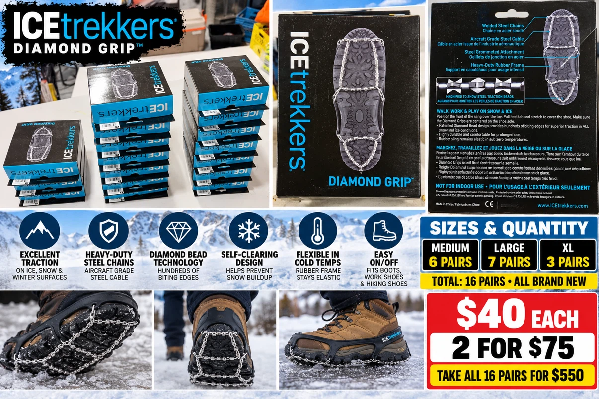 Icetrekkers Diamond Grip Traction Cleats - Brand New