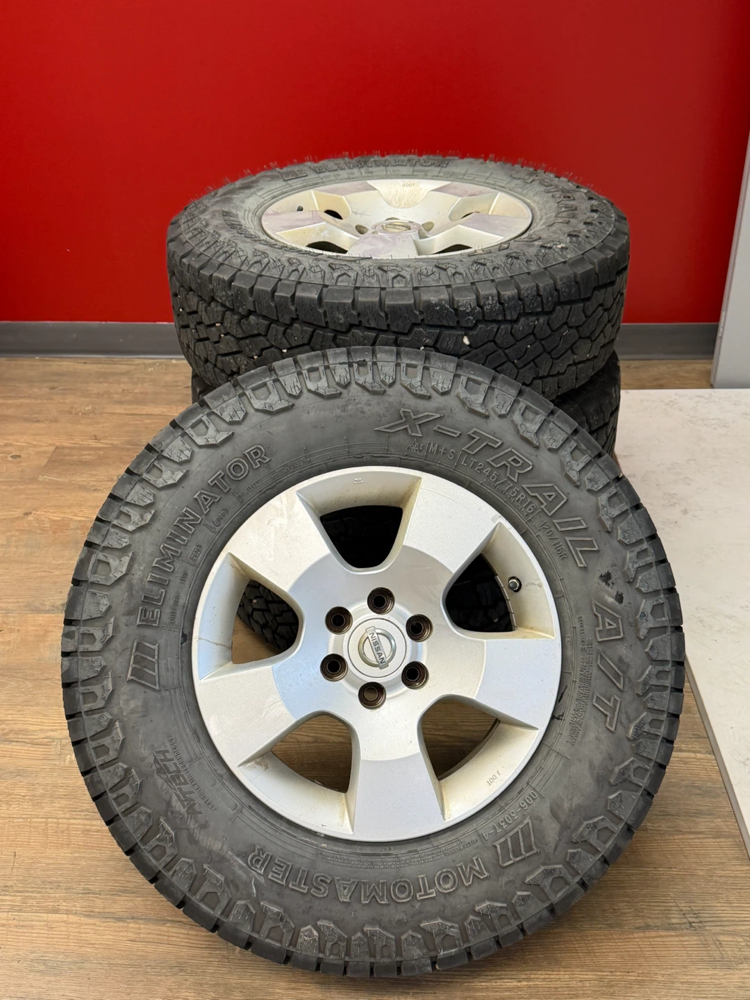 Motomaster X-Trail A/T Tires with Nissan Rims