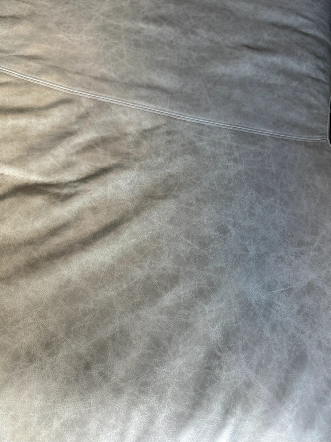 Light Grey Leather Sectional Sofa - photo 5