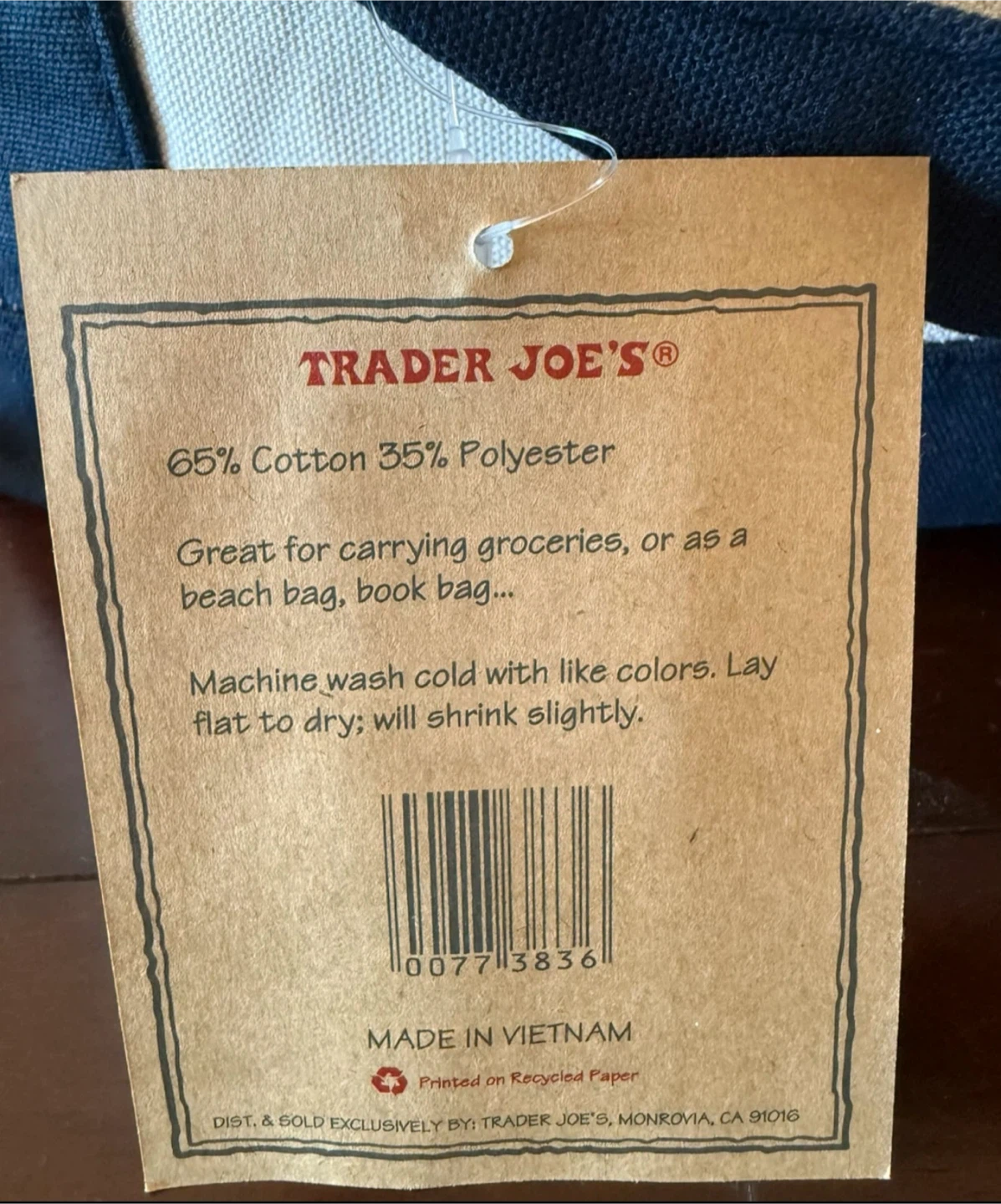 Trader Joe’s Canvas Tote Bag- $25.00 each/ 5 available - photo 3