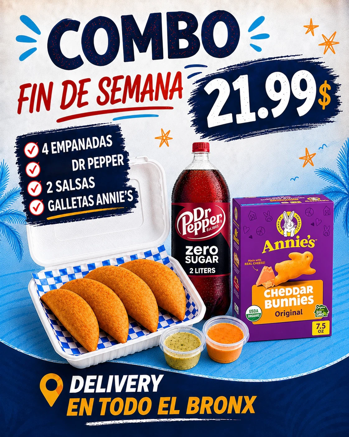 Weekend Empanada Combo with Dr Pepper and Annie's