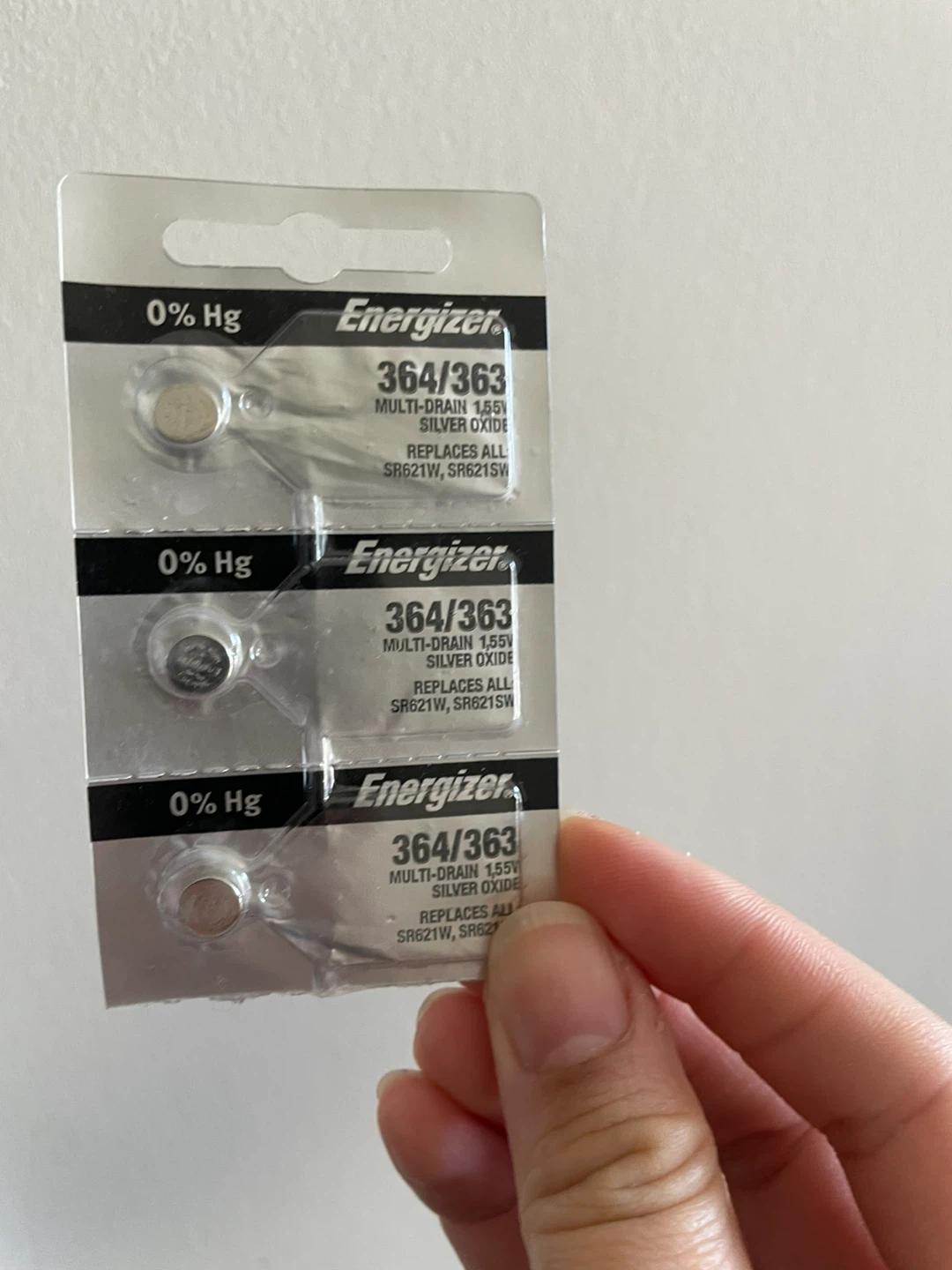 3 Energizer 364/363 Silver Oxide Batteries
