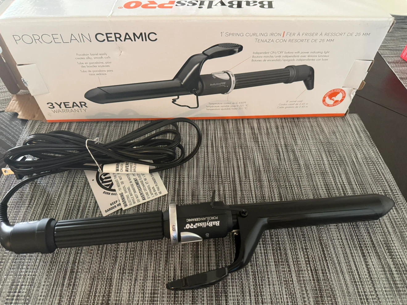 BaBylissPRO Porcelain Ceramic 1" Curling Iron