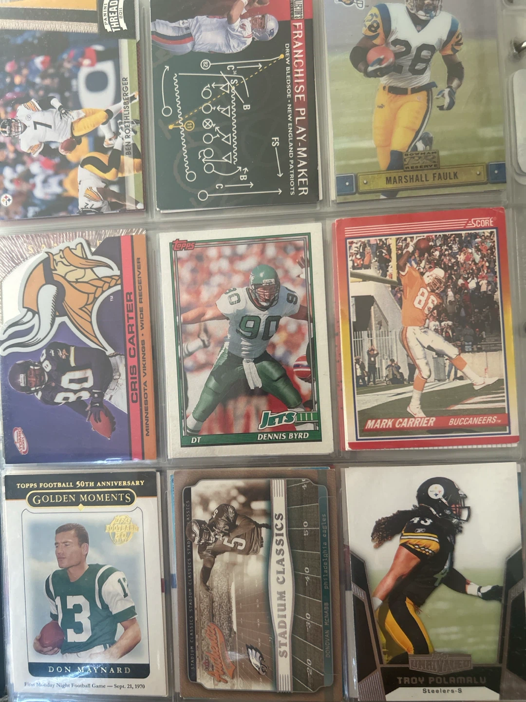 Assorted Vintage NFL Football Trading Card Collection
