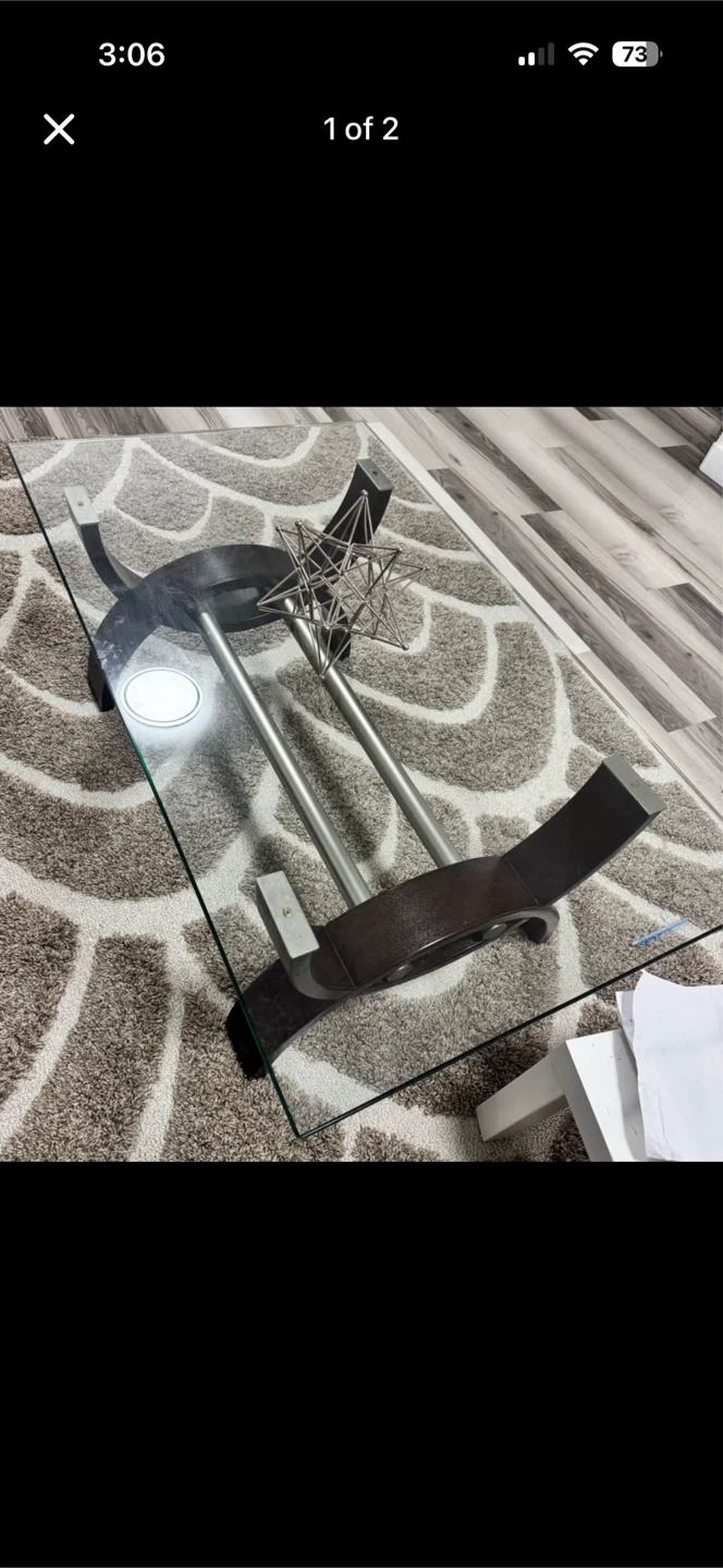 Modern Coffee Table with Glass Top