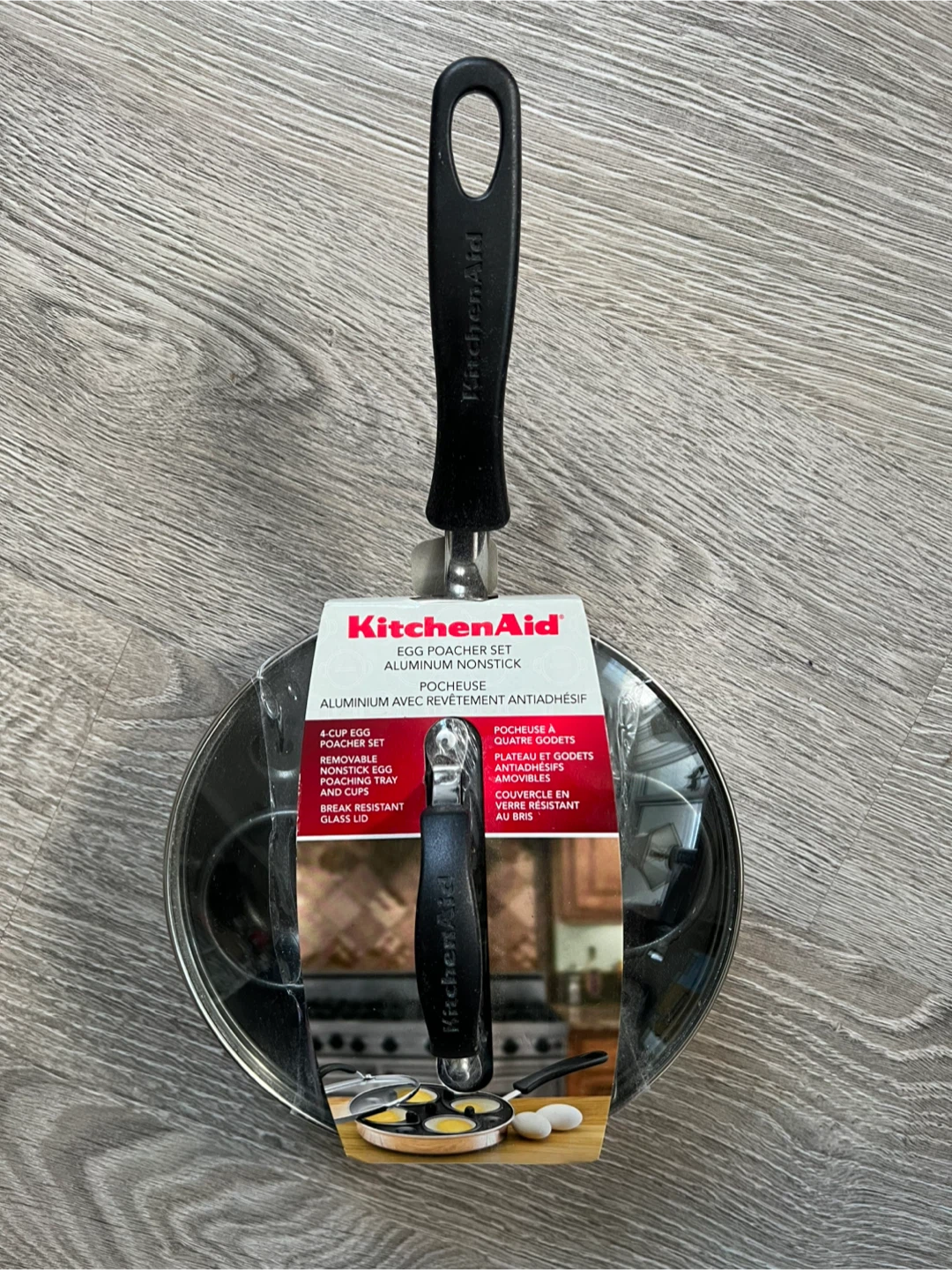 2 in 1 KitchenAid 4-Cup Aluminum Nonstick Egg Poacher Set