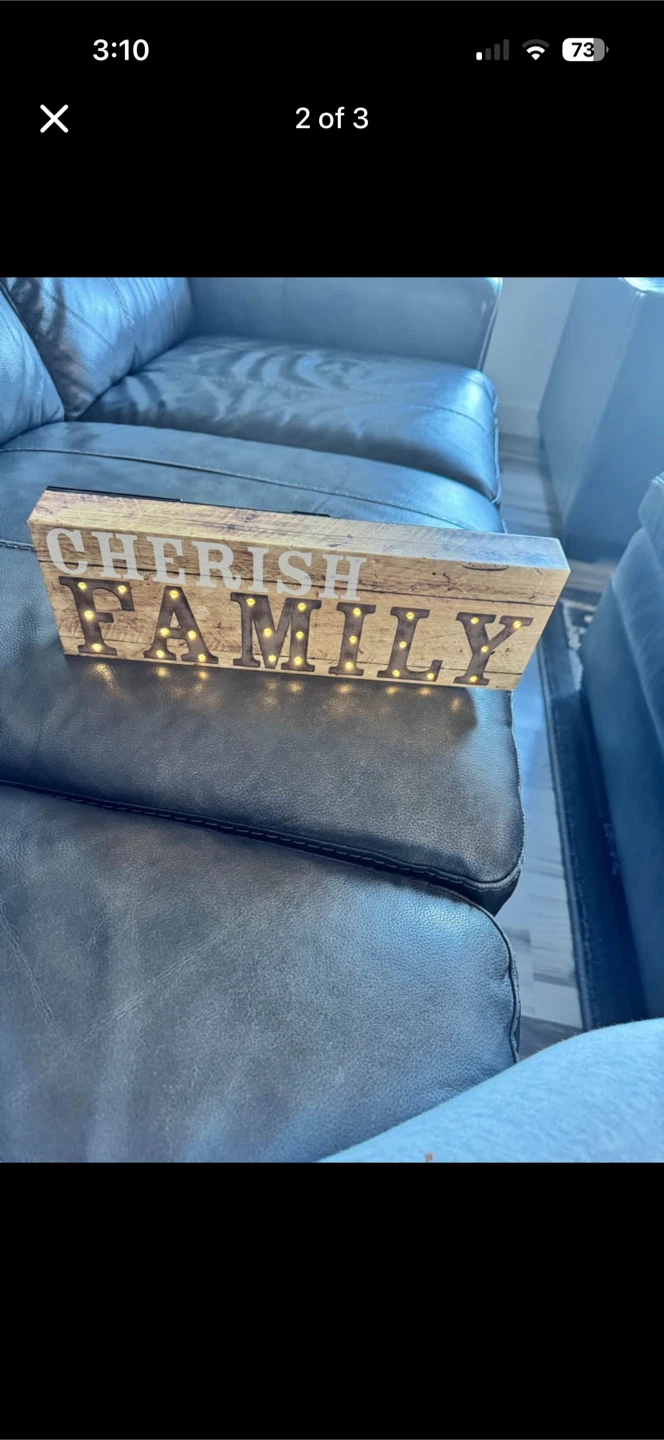 Cherish Family LED Wooden Block Sign
