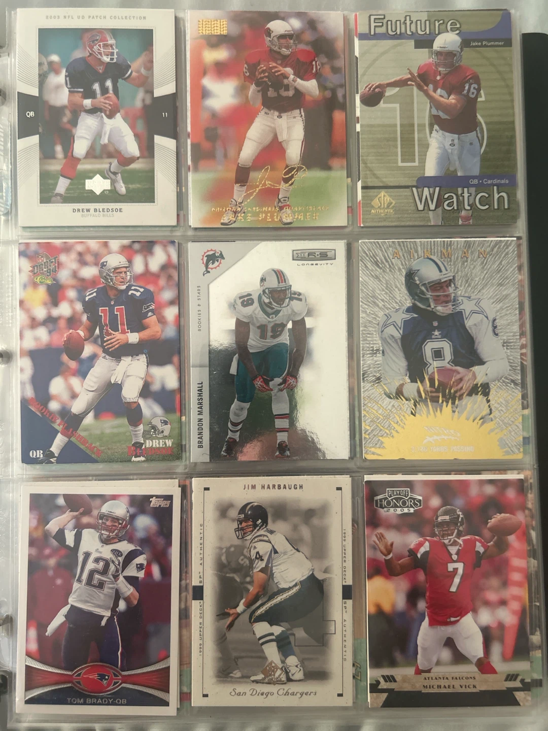 Set of 9 NFL Football Trading Cards