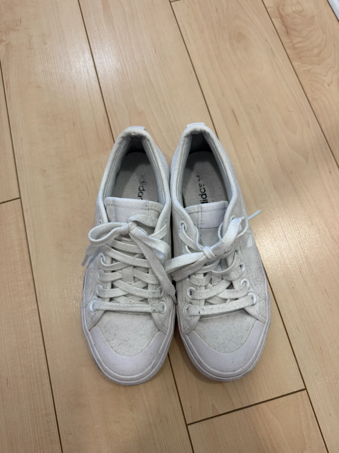 Adidas White Canvas Sneakers Size 5.5