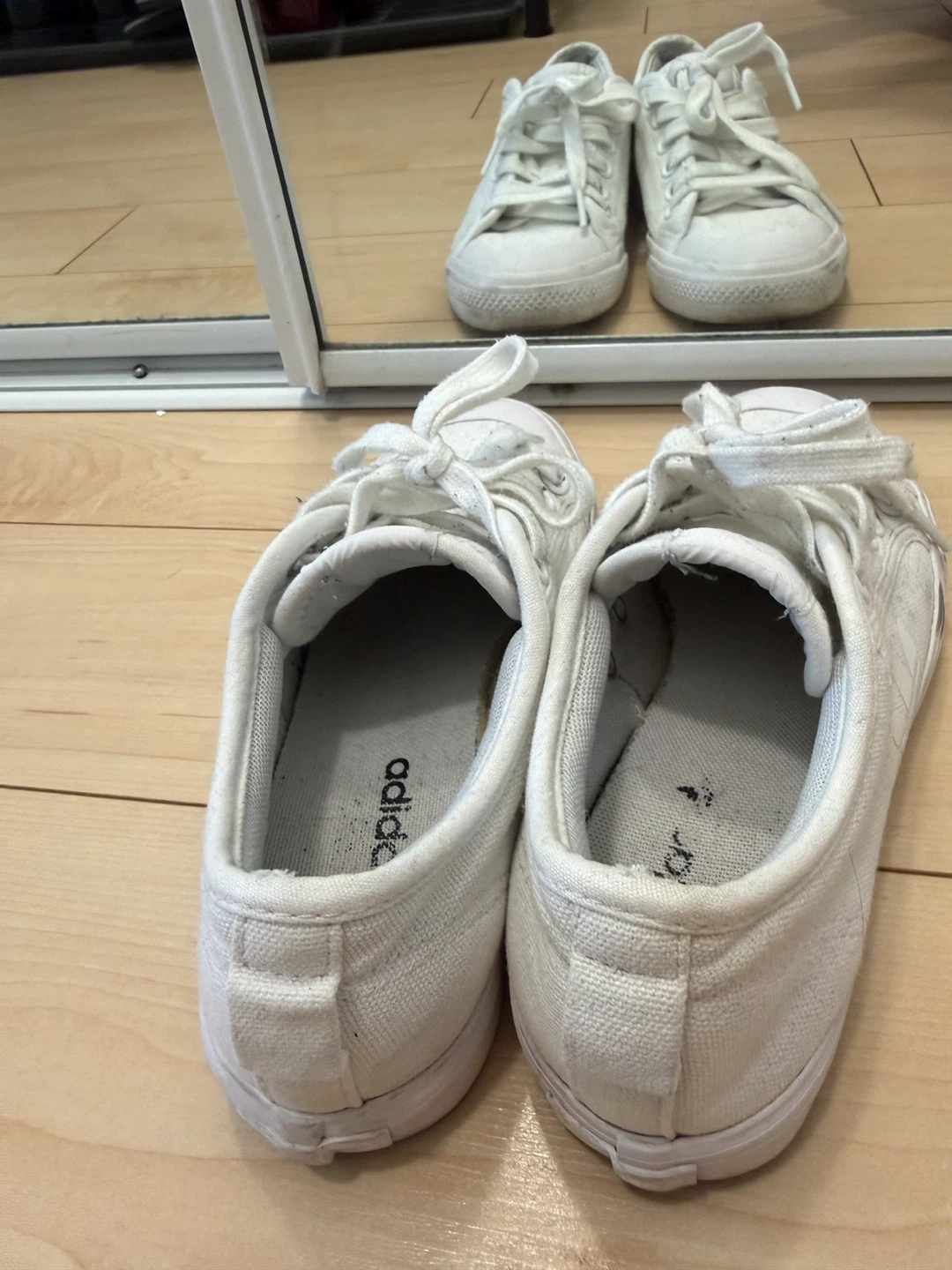 Adidas White Canvas Sneakers Size 5.5 - photo 4