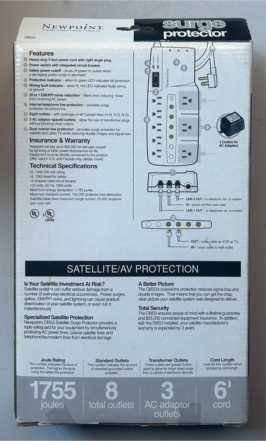 Newpoint DBS3 Surge Protector - photo 2