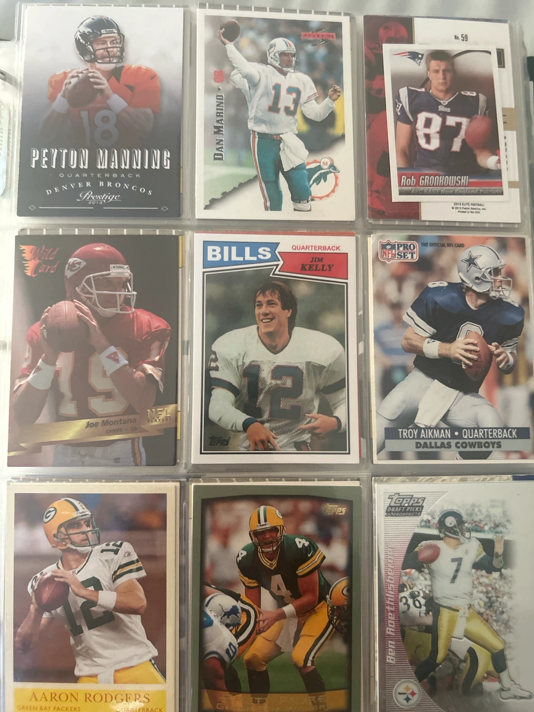 Set of 9 Vintage NFL Football Trading Cards