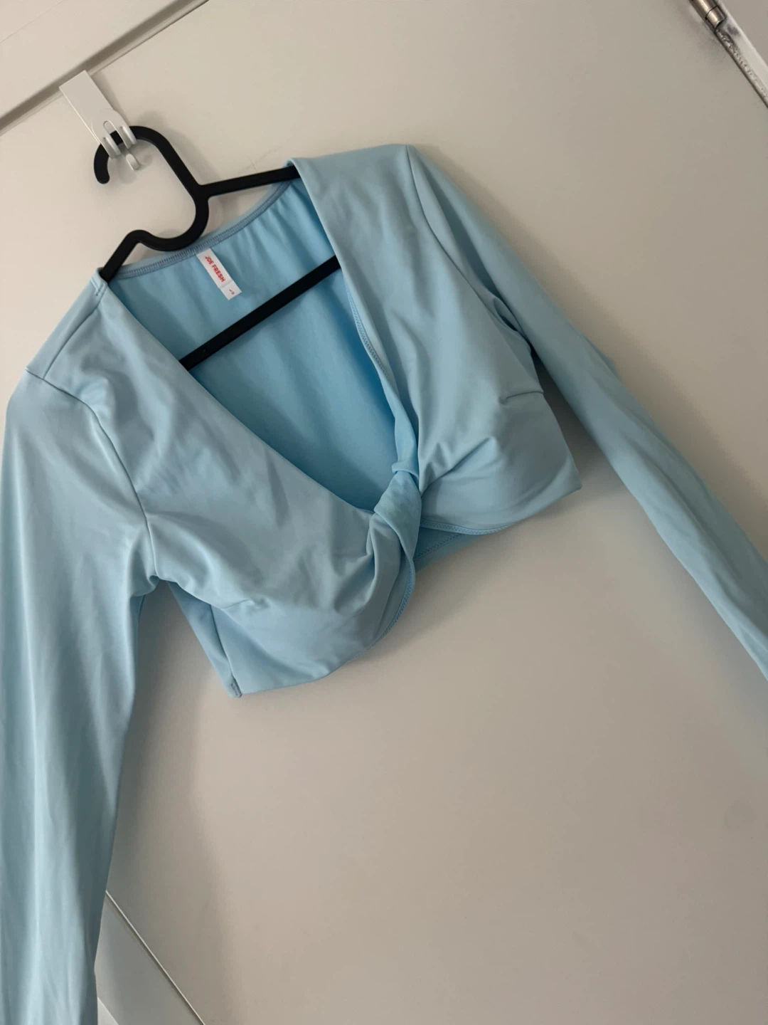 Joe Fresh Light Blue Long Sleeve Crop Top