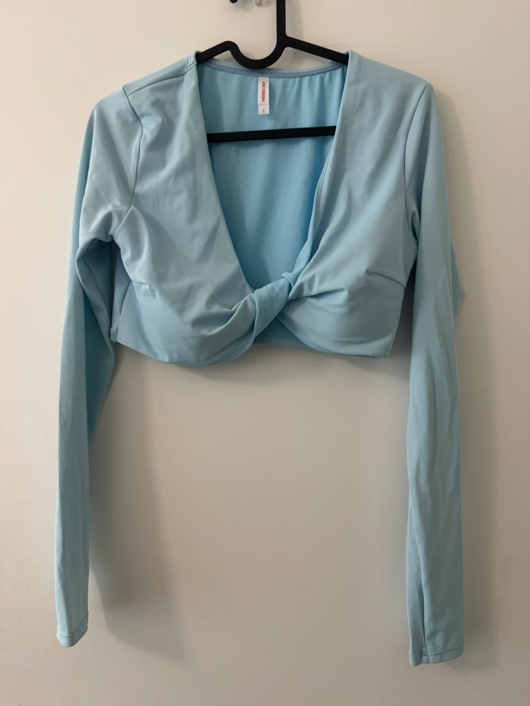 Joe Fresh Light Blue Long Sleeve Crop Top - photo 2