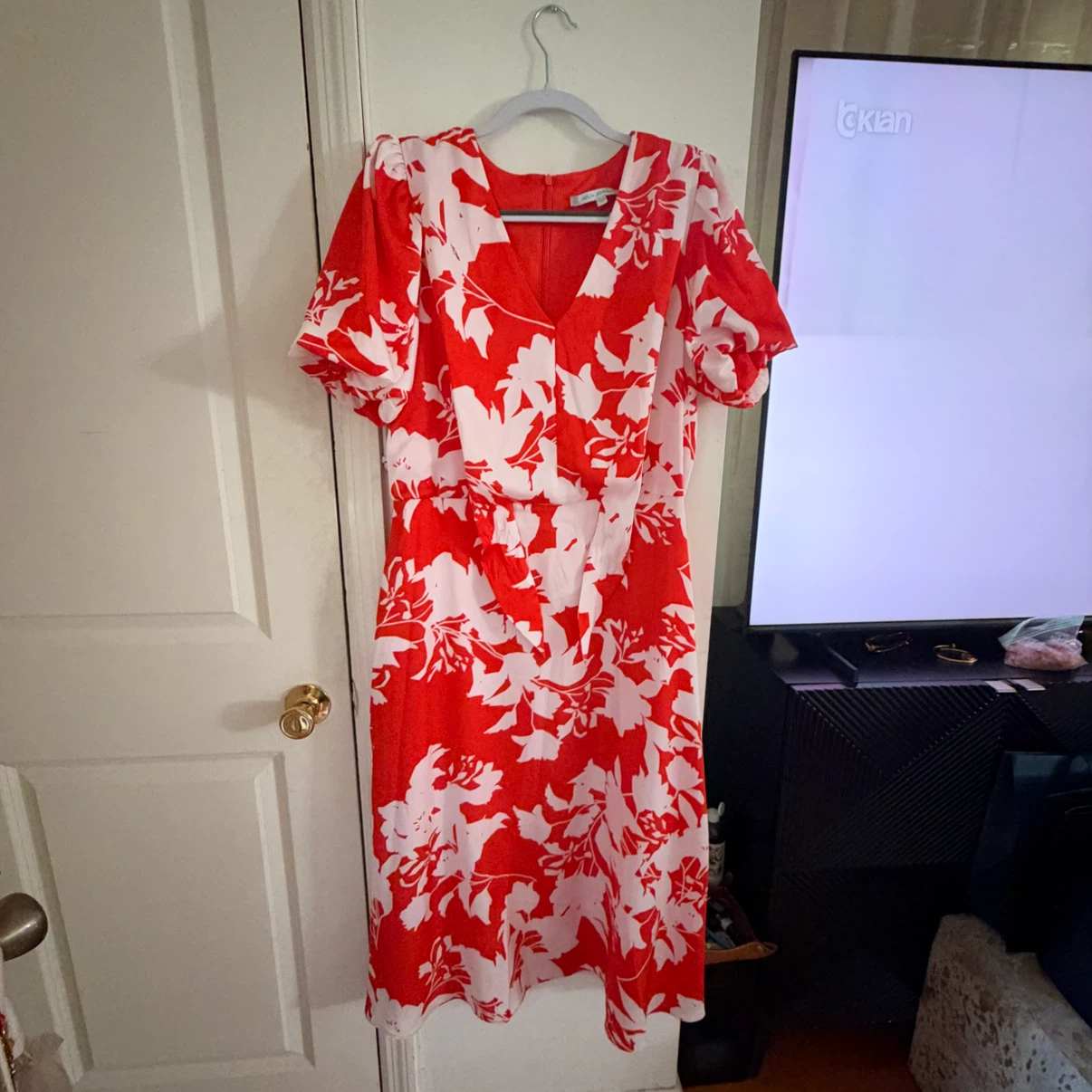 Julia Jordan Red and White Floral Midi Dress - photo 2