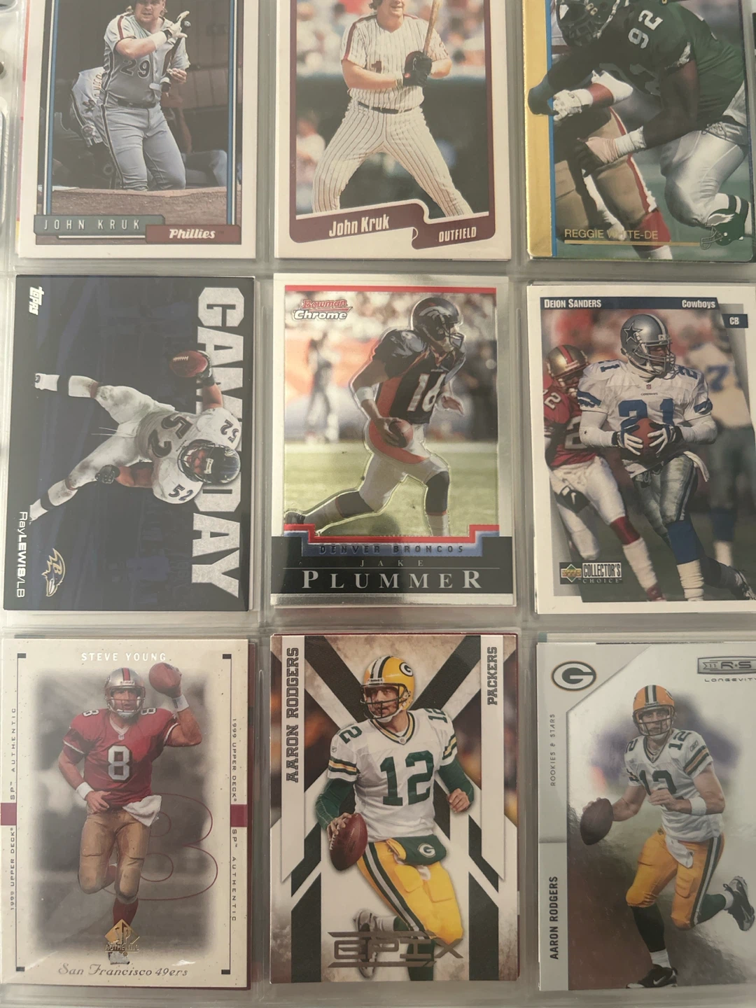 Assorted NFL and MLB Sports Trading Cards
