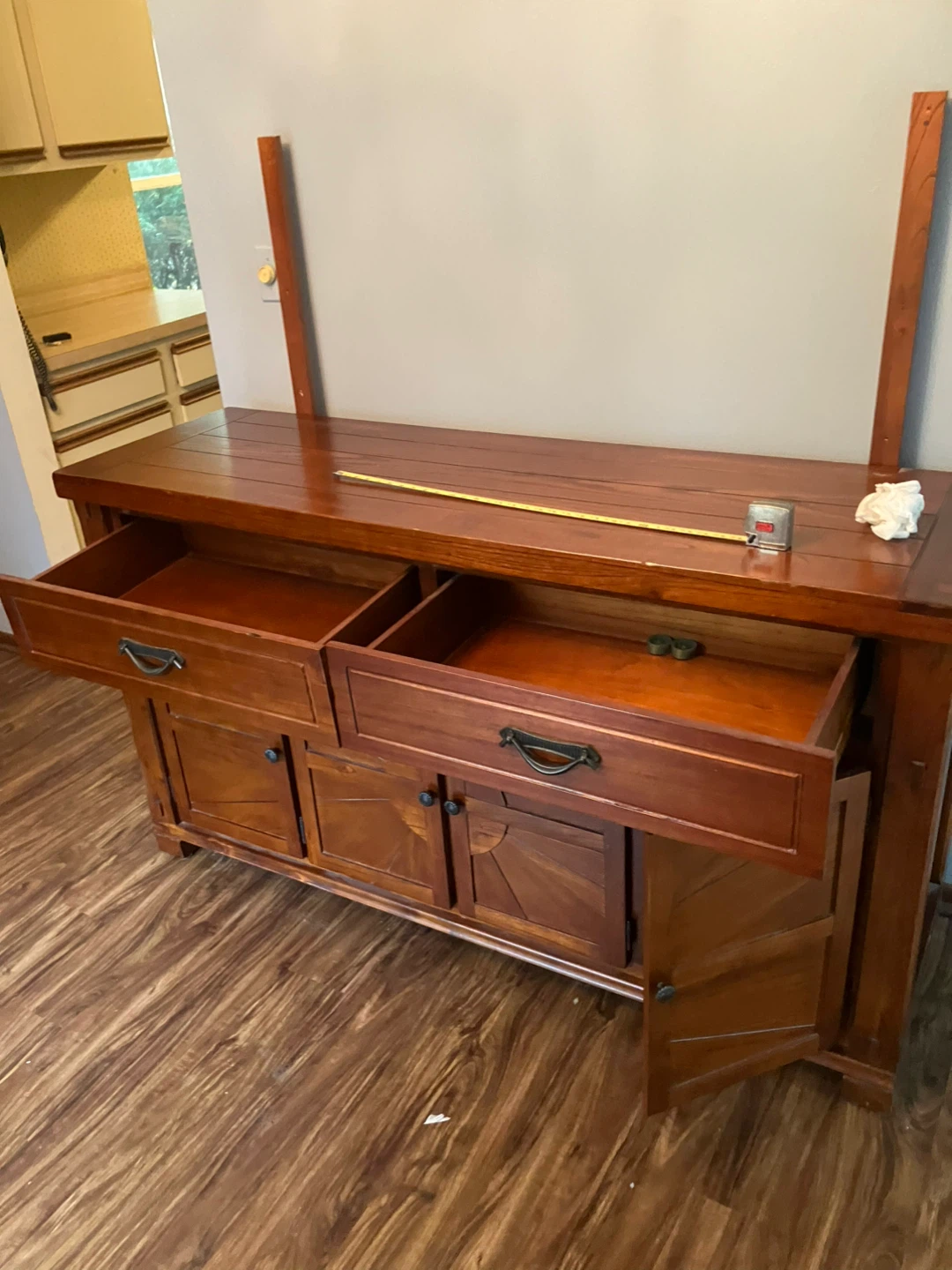Wooden Buffet Cabinet with Drawers - photo 3