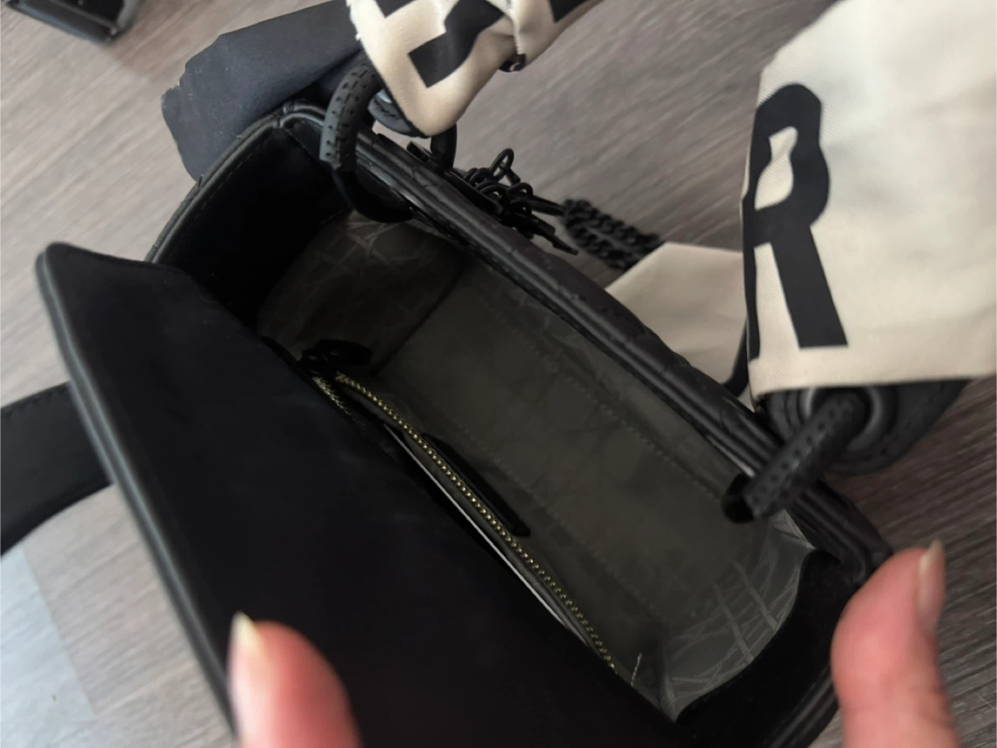 Genuine leather Lady Mini Black Matte Bag - photo 5