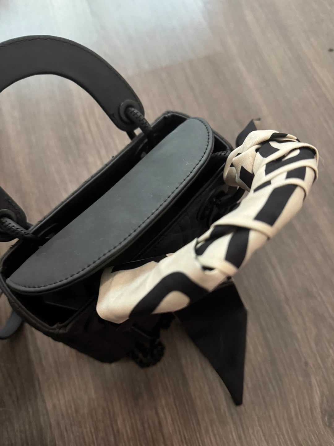 Genuine leather Lady Mini Black Matte Bag - photo 2