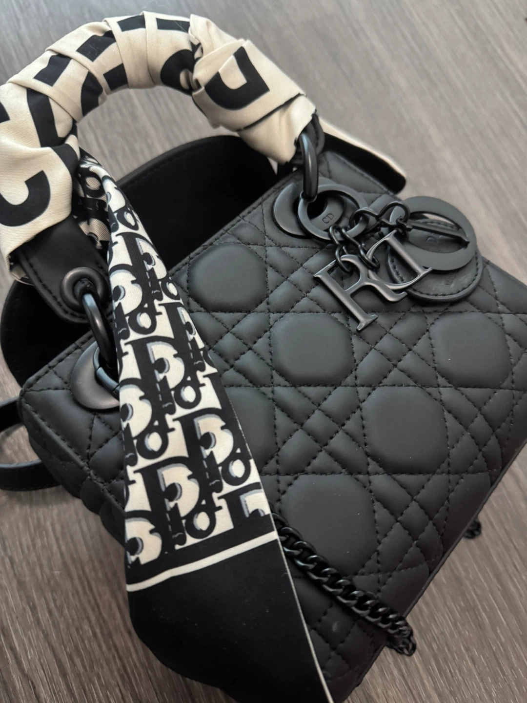 Genuine leather Lady Mini Black Matte Bag - photo 3