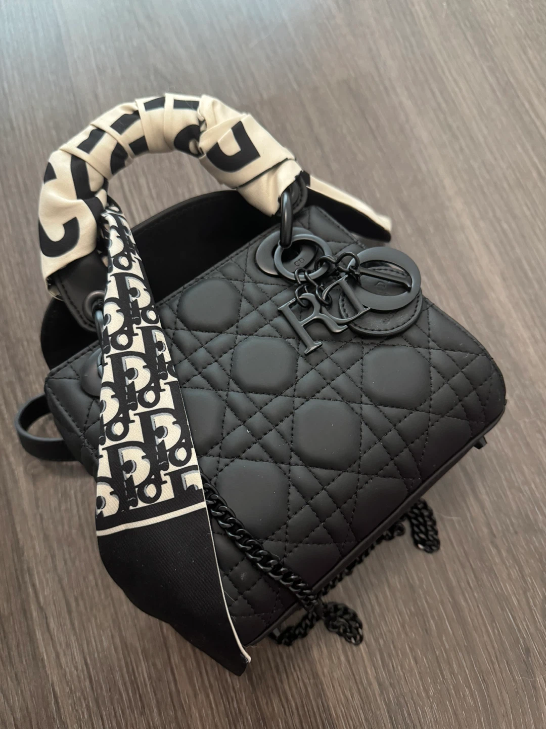 Genuine leather Lady Mini Black Matte Bag - photo 4
