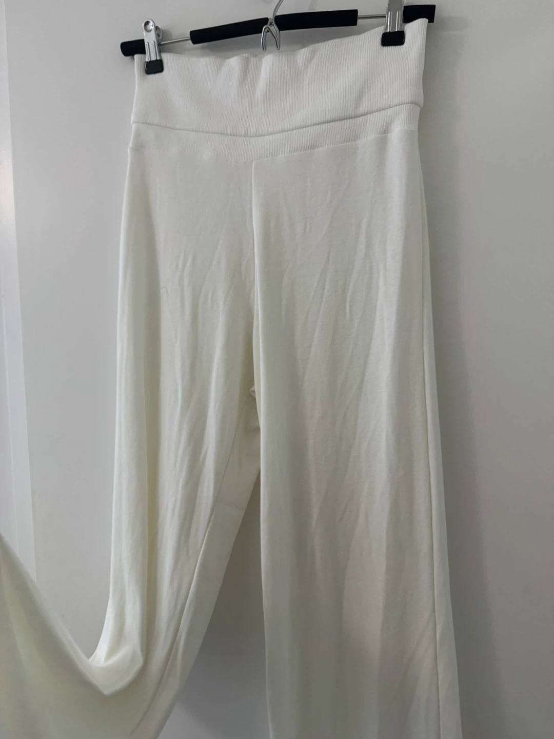 White High-Waisted Wide-Leg Lounge Pants - photo 4
