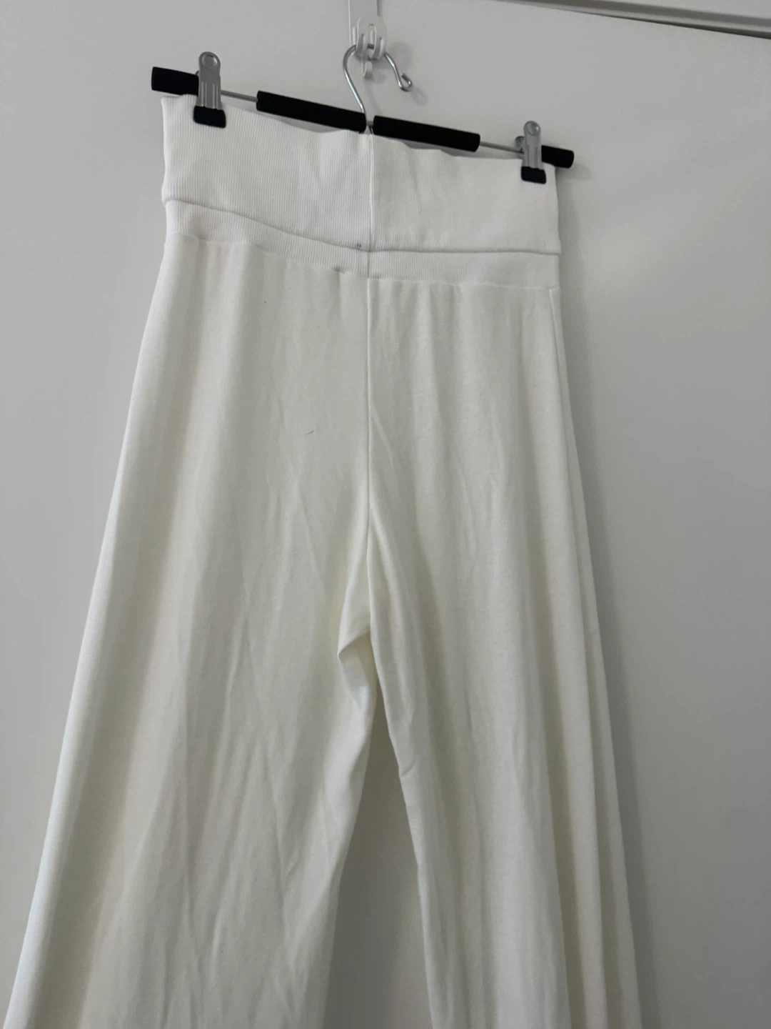 White High-Waisted Wide-Leg Lounge Pants - photo 3