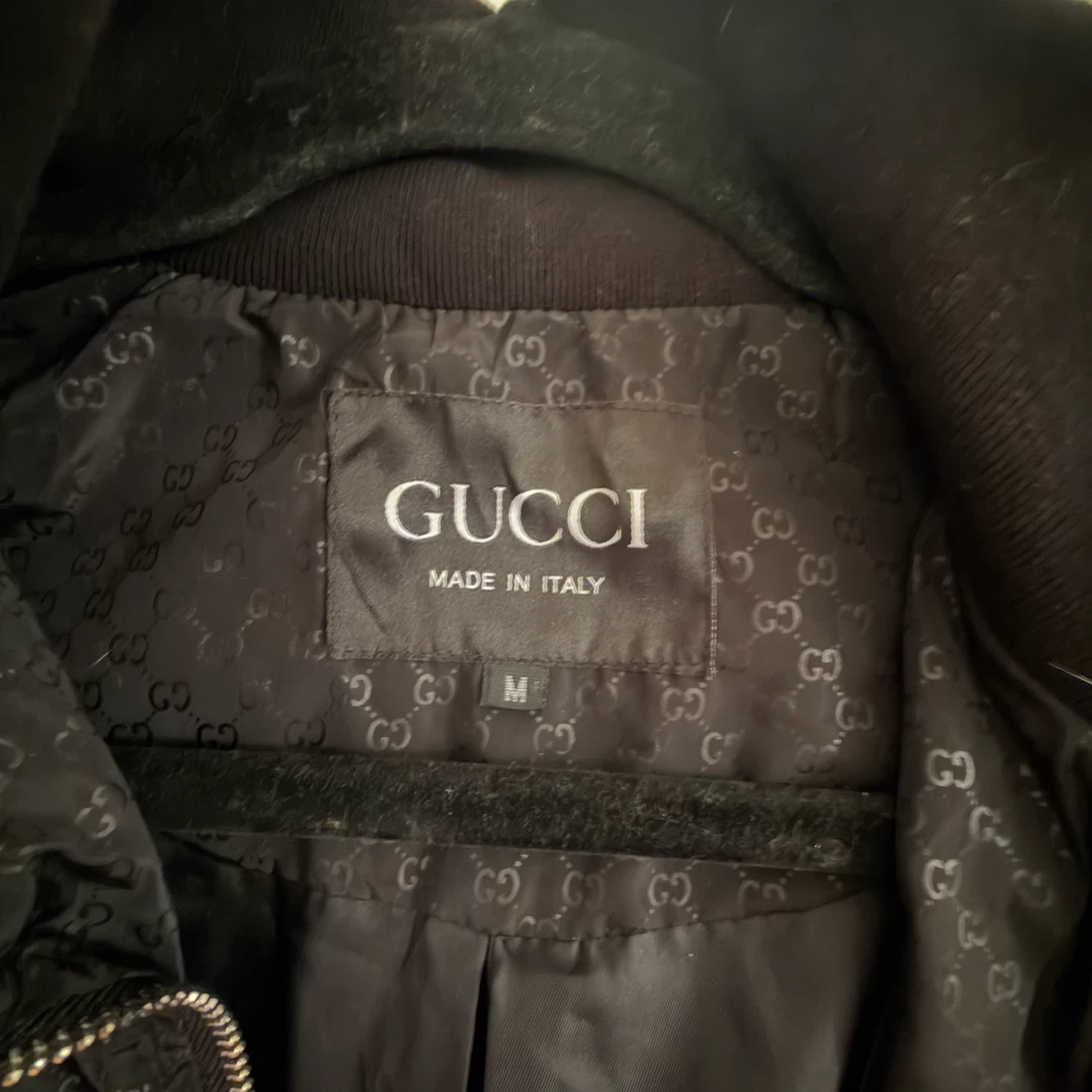 Gucci Black Logo Bomber Jacket