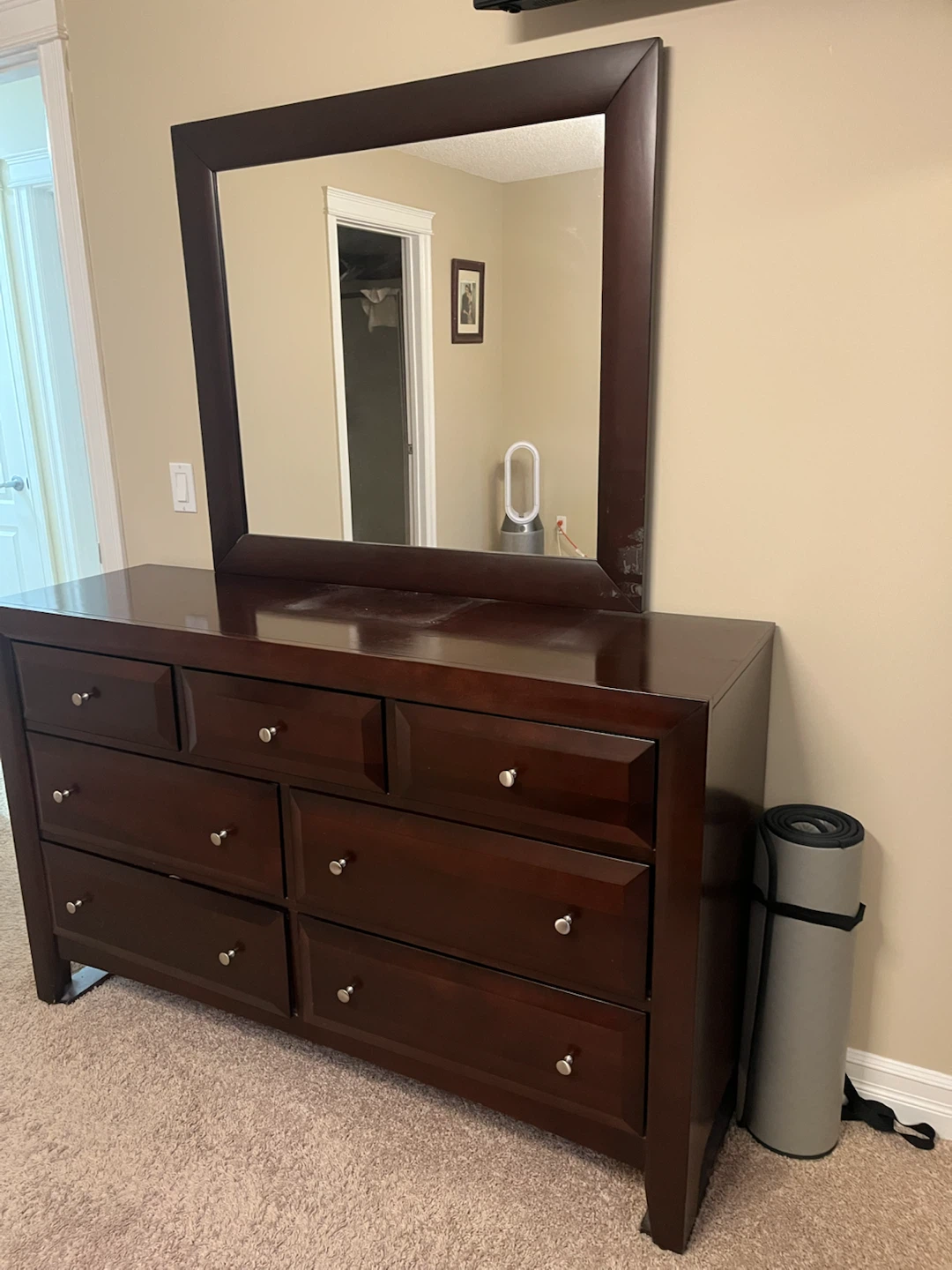 Dark Wood Dresser with Mirror - photo 3