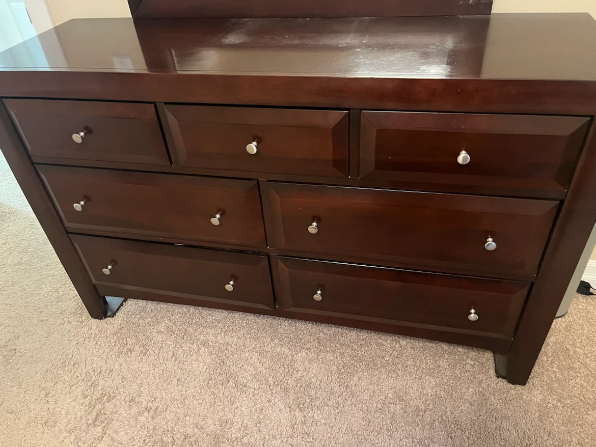 Dark Wood Dresser with Mirror - photo 4