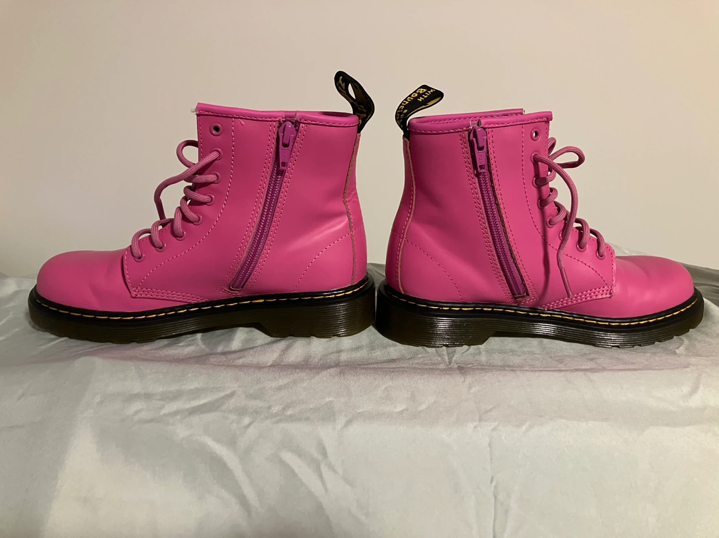 Kids Size 3 US Dr. Martens Pink Boots - photo 3