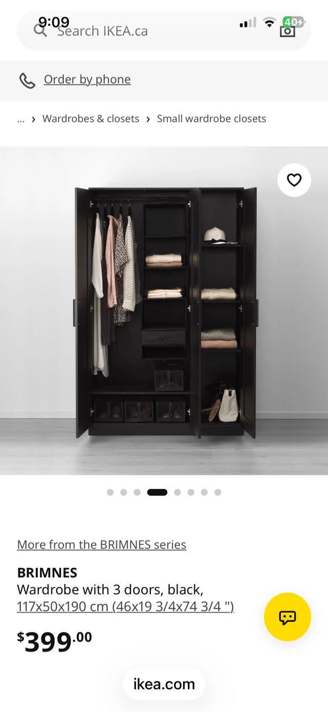 IKEA Brimnes 3-Door Wardrobe with Mirror - photo 4