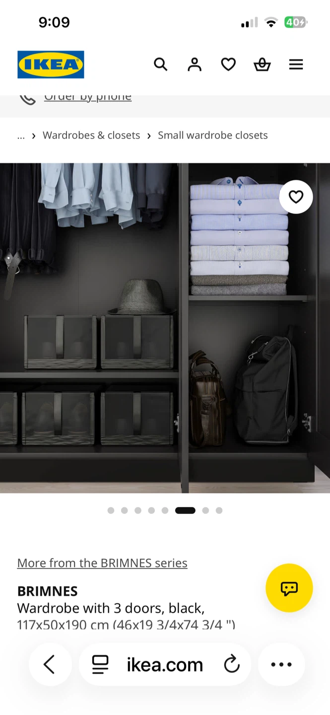 IKEA Brimnes 3-Door Wardrobe with Mirror - photo 5