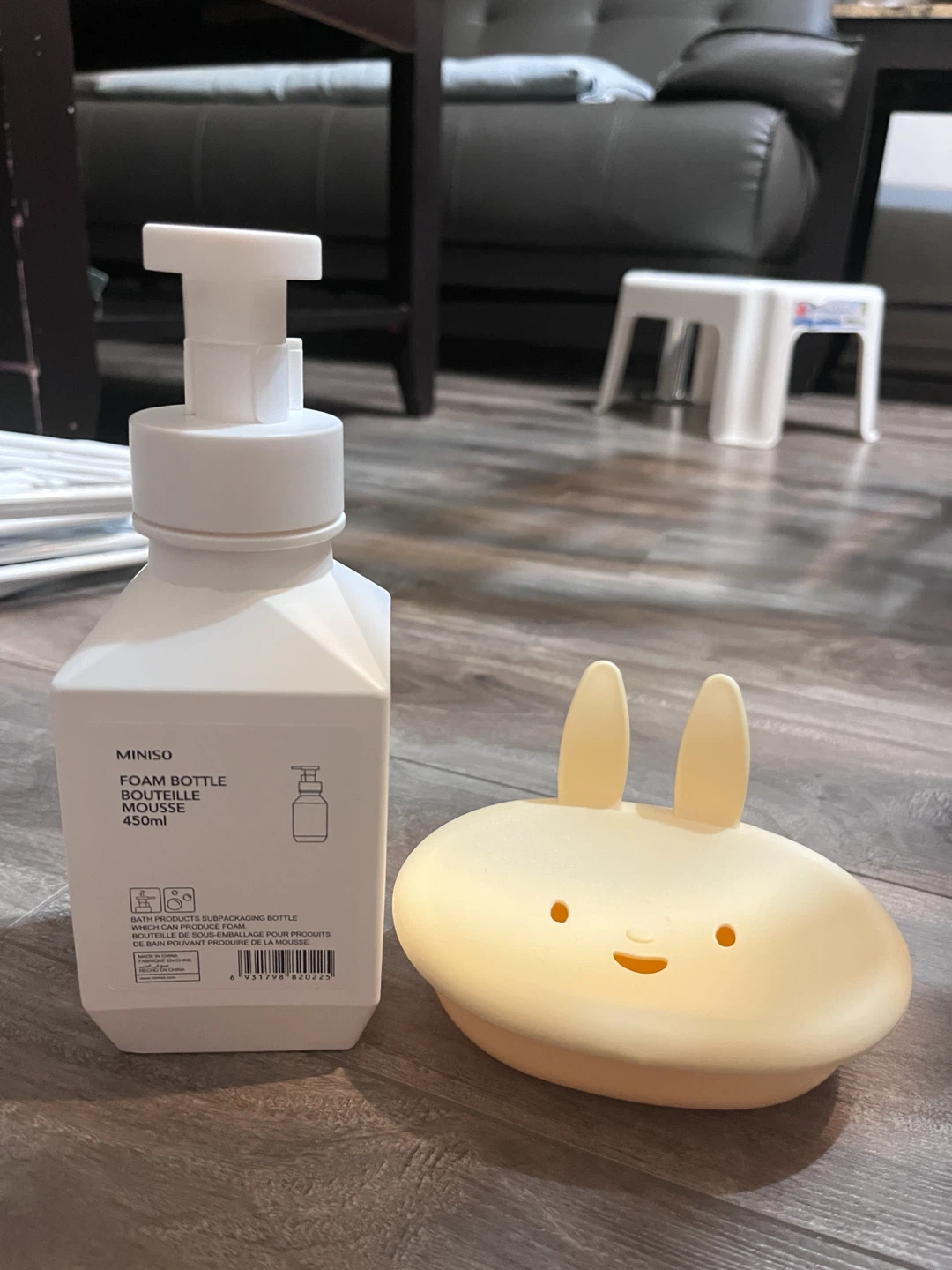 Miniso Foam Bottle and Bunny Soap Dish