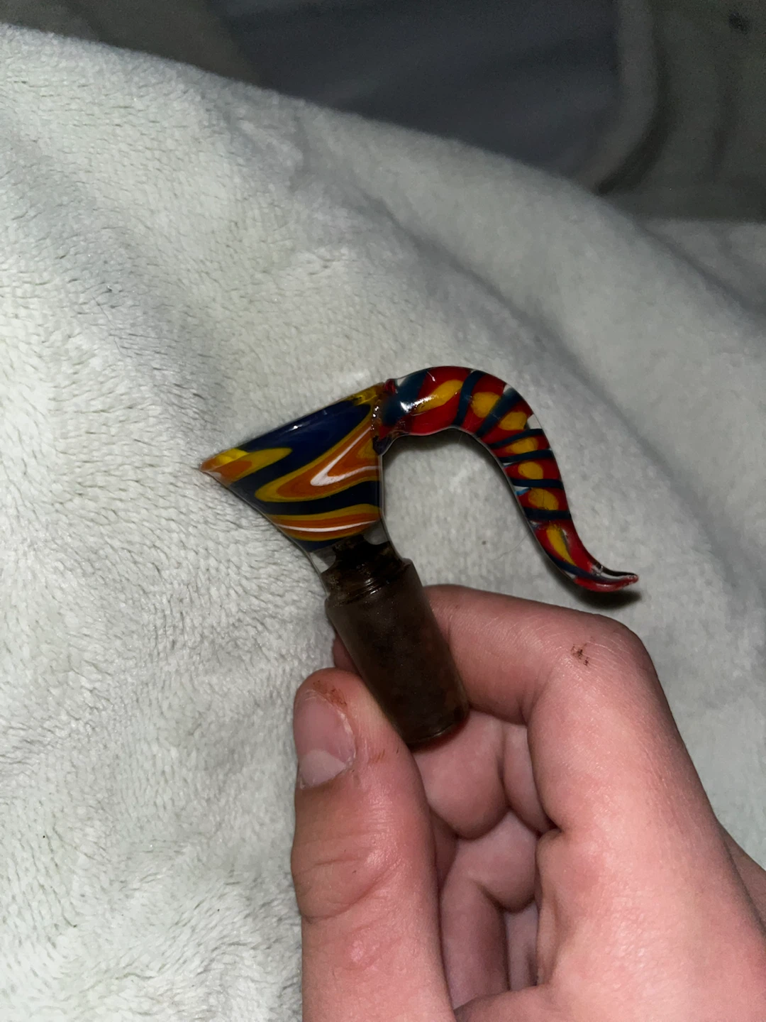 Multi-coloured Glass Bowl Piece horn