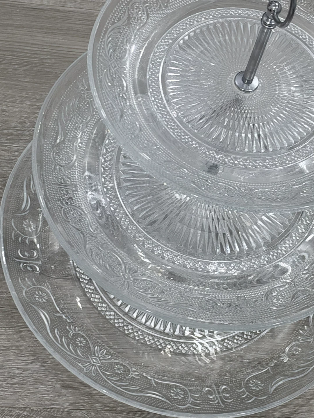 Three-Tier Pressed Glass Serving Stand - photo 2