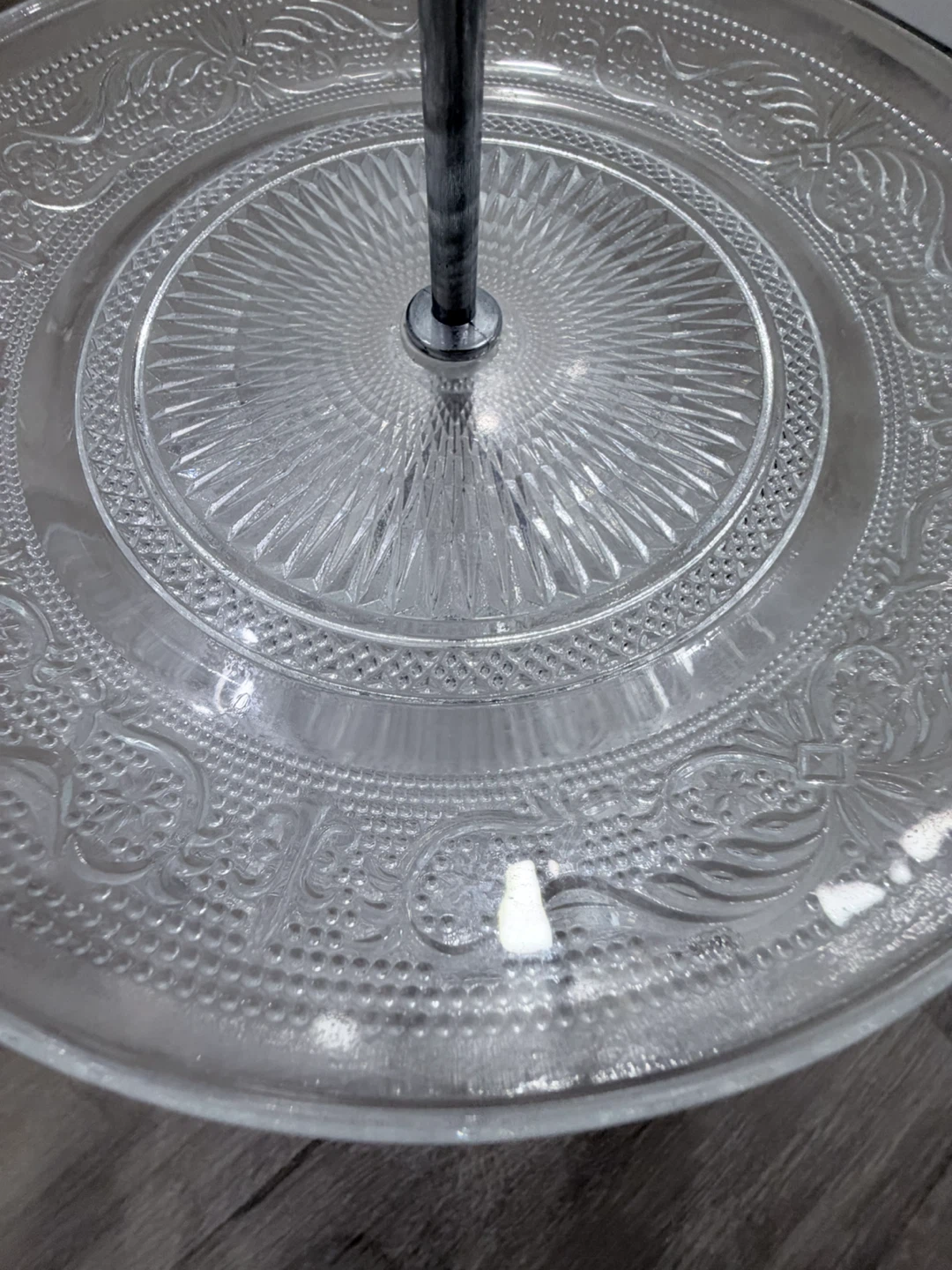 Three-Tier Pressed Glass Serving Stand - photo 3