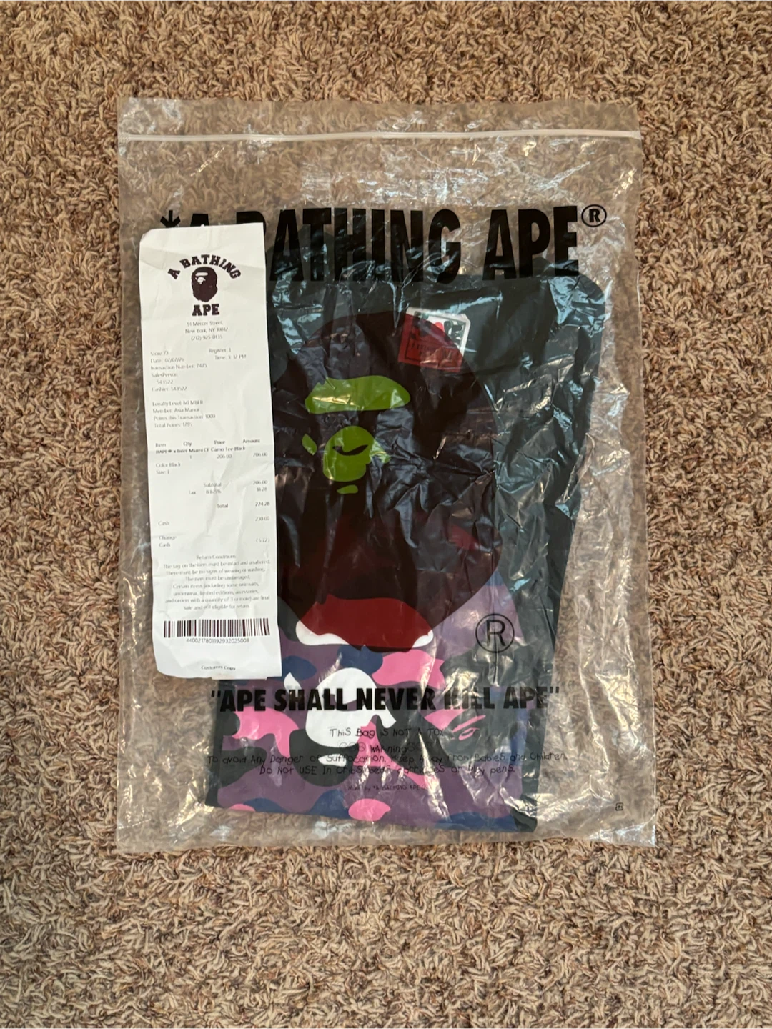 A Bathing Ape Camo Tee Black