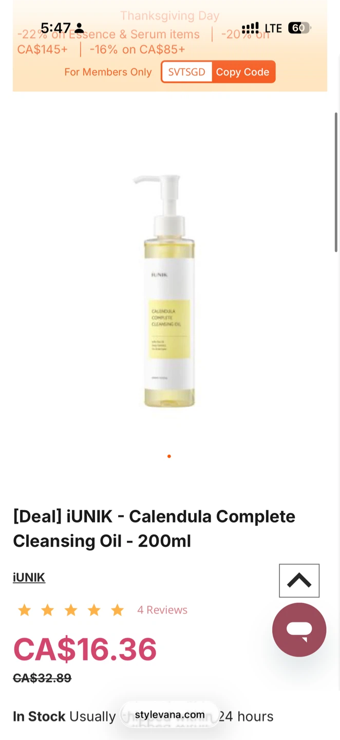 iUNIK Calendula Complete Cleansing Oil 200ml
