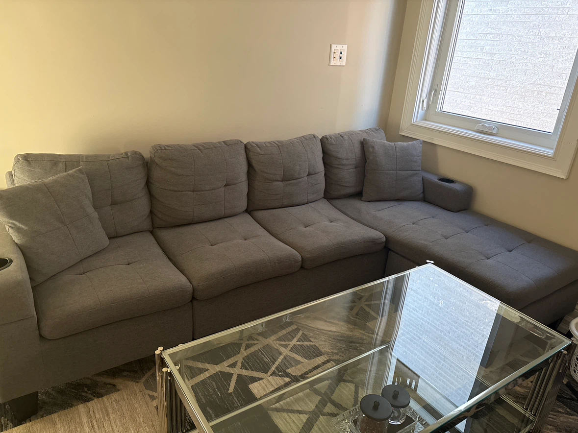 Grey Sectional Sofa with Chaise