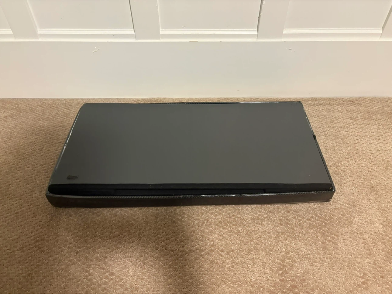 Black Fabric Storage Ottoman - photo 2