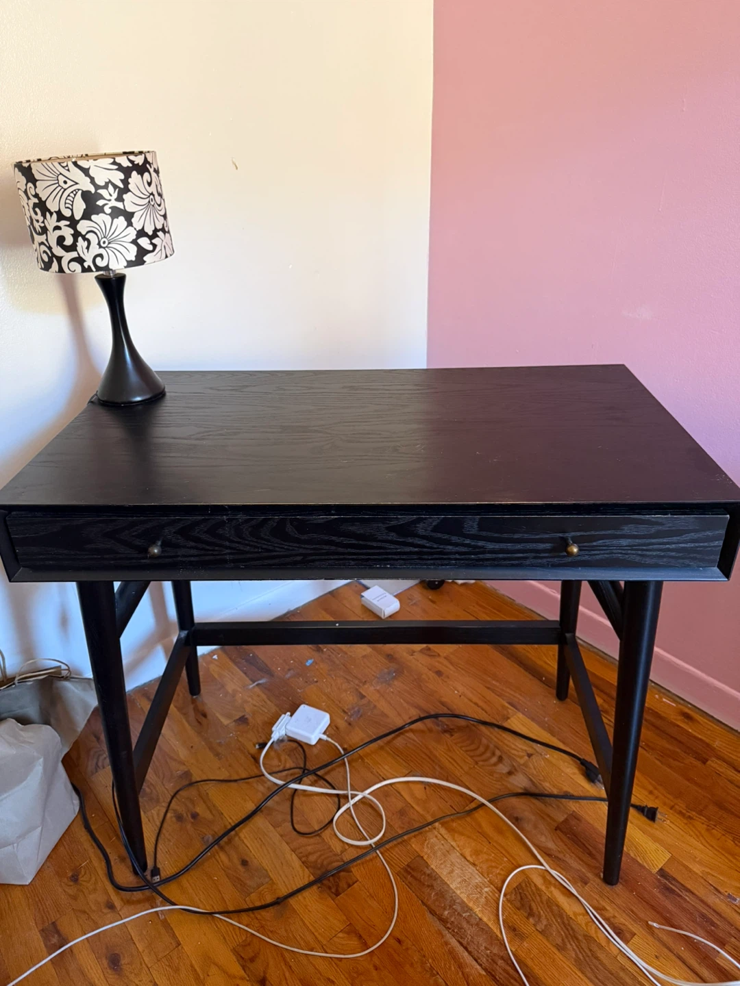 Black Wooden Writing Desk Excellent Comdition