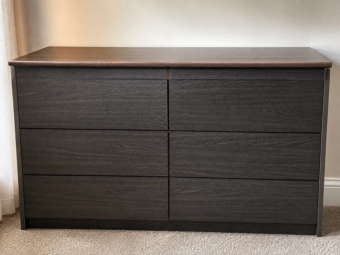 Dark Wood 6-Drawer Dresser