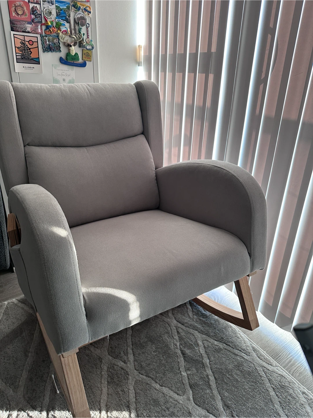 Light Grey Rocking Chair with Side Pocket - photo 2