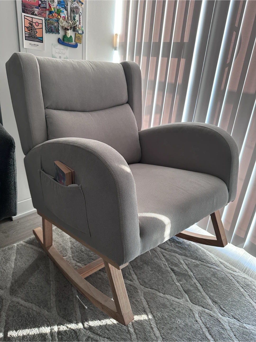 Light Grey Rocking Chair with Side Pocket - photo 3