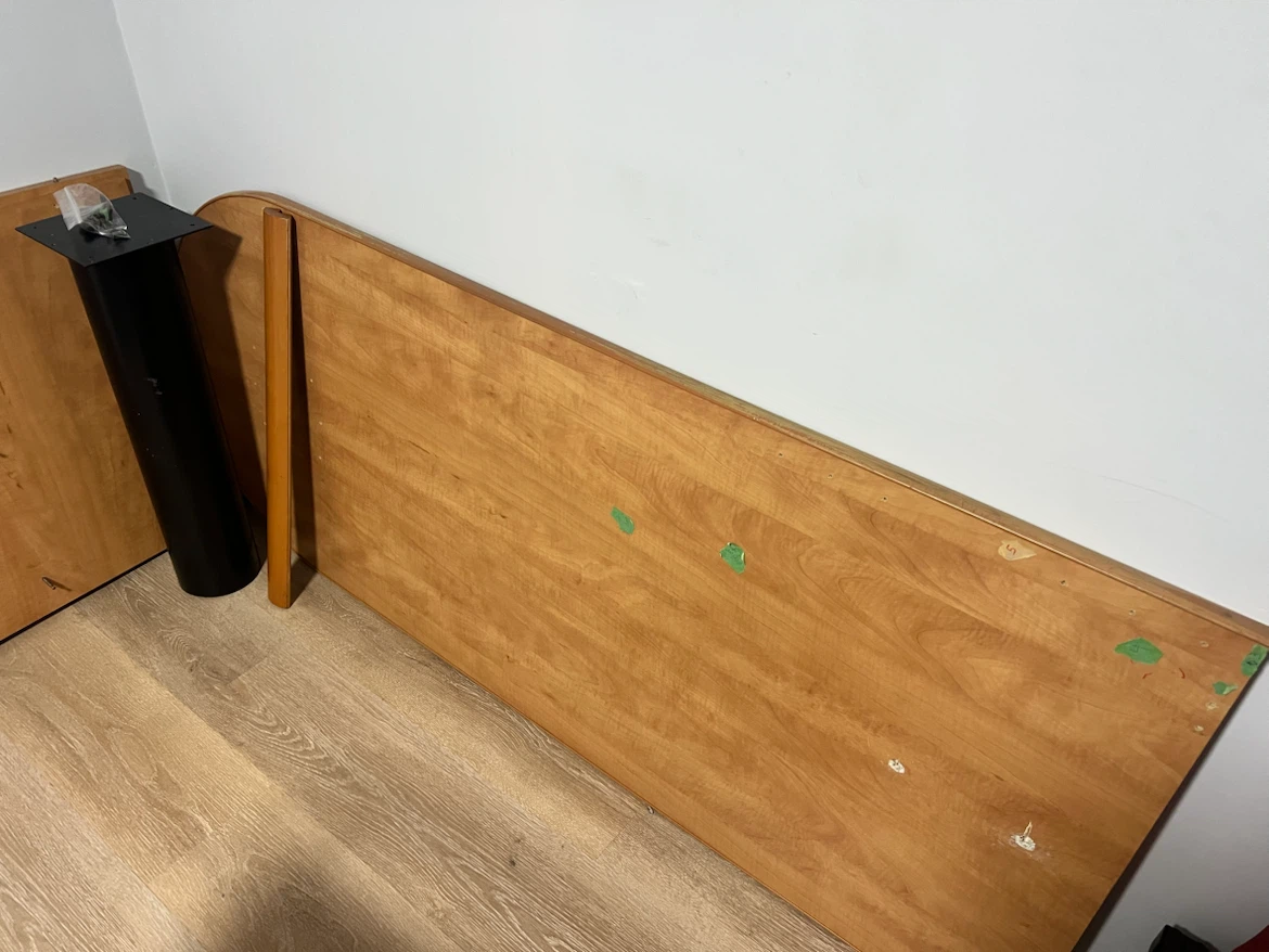 Disassembled Wood-Finish Table