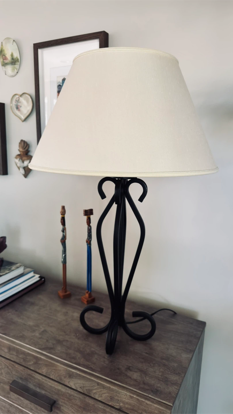 Black Wrought Iron Table Lamp - photo 2