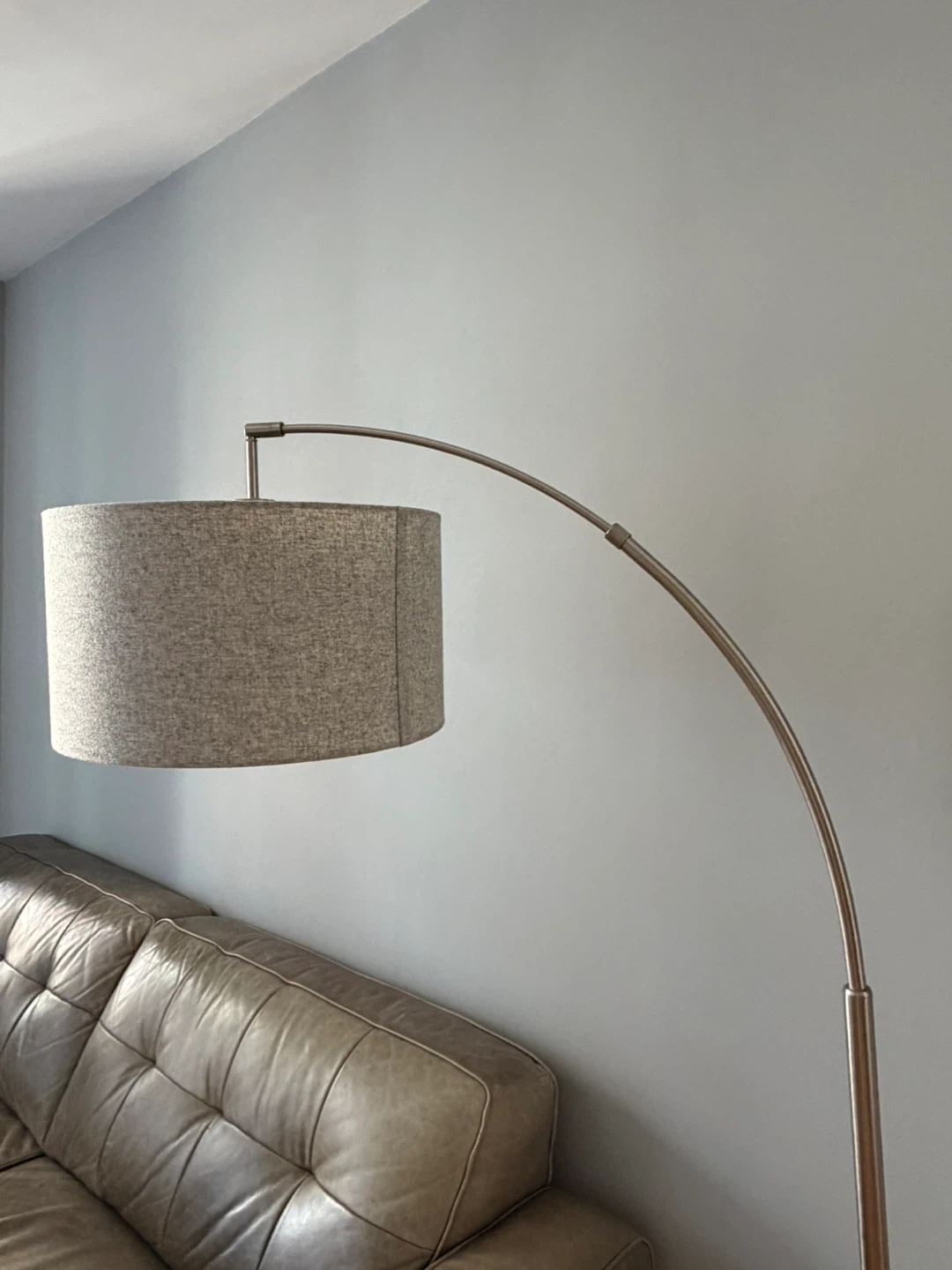 Arched Floor Lamp with Beige Shade - photo 4