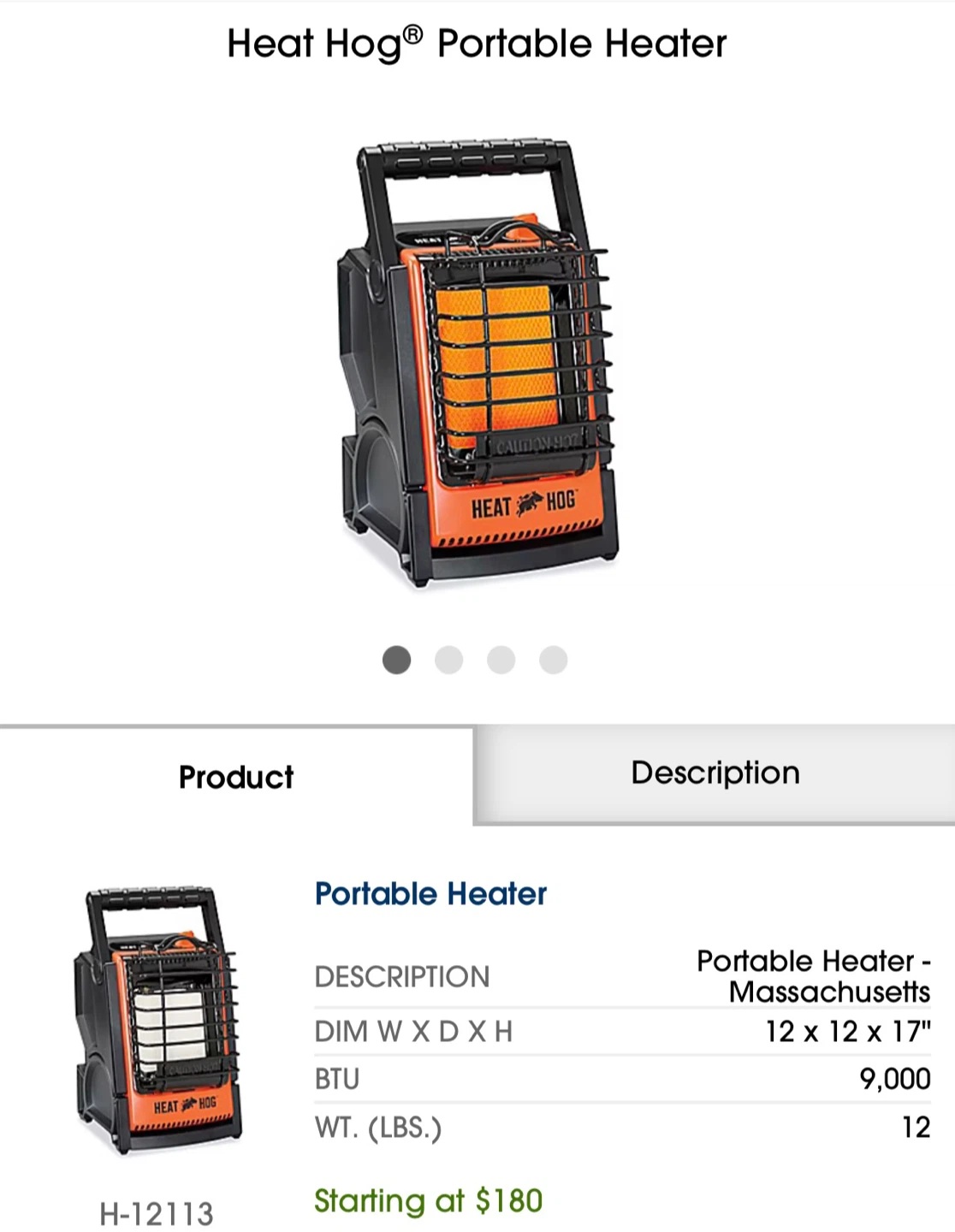 Portable outdoor heater