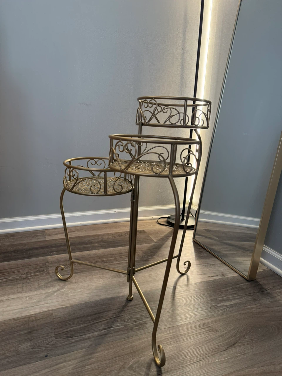 Gold Metal Three-Tier Plant Stand - photo 2